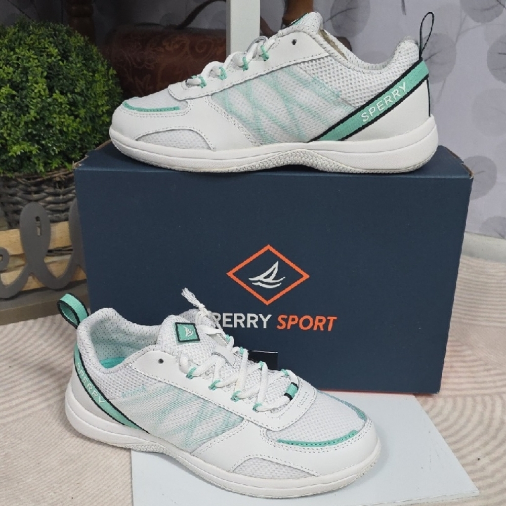 Sperry Harbormaster 2.0 White and Mint Sneakers - Picture 3 of 12